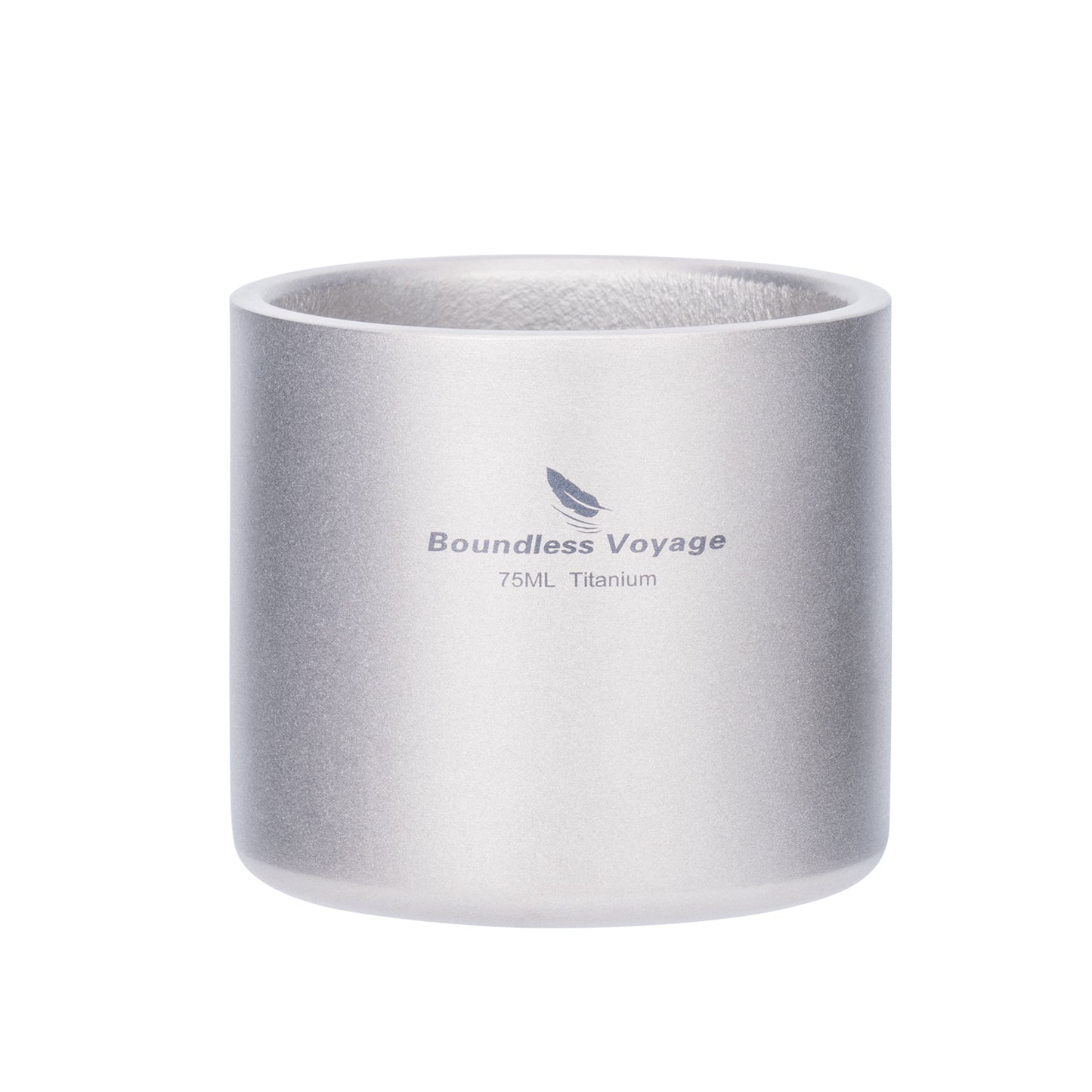 Boundless Voyage 75ml Pure Titanium Double-Wall Mug | Lightweight Heat Resistant Coffee & Tea Cup with Storage Bag, Portable Drinkware for Backpacking, Hiking, Picnic, Travel & Daily Use  Ti3045D