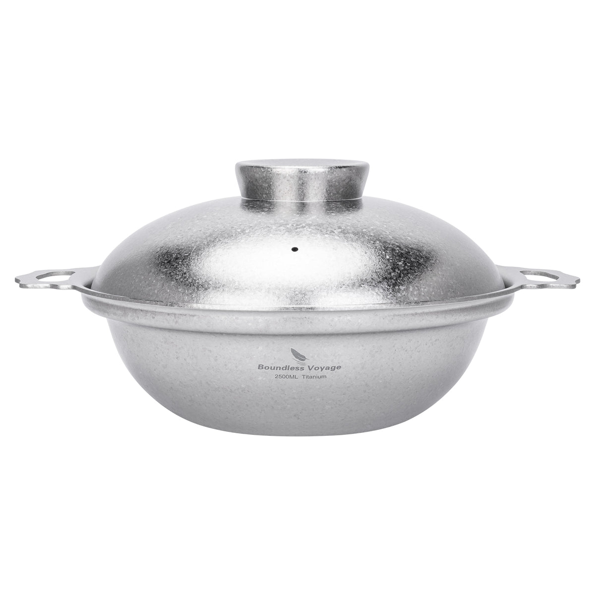 Boundless Voyage 2.5L titanium cooking pot with steam vent lid white background Ti2117C