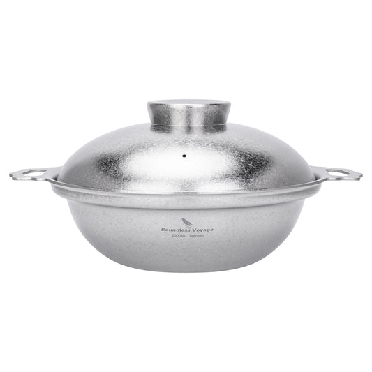 Boundless Voyage 2.5L titanium cooking pot with steam vent lid white background Ti2117C