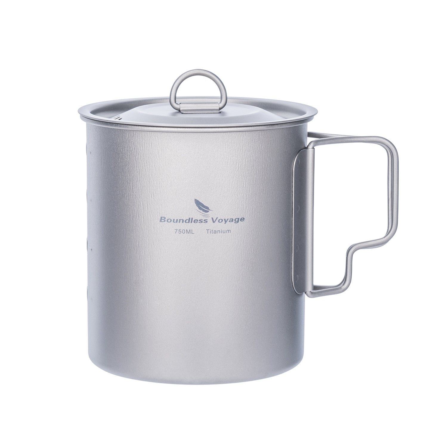 Boundless Voyage750ml Single Wall Titanium Cup with Lid | Ultralight Portable Camping Mug Pot for Tea Coffee EDC Hiking Ti3037D