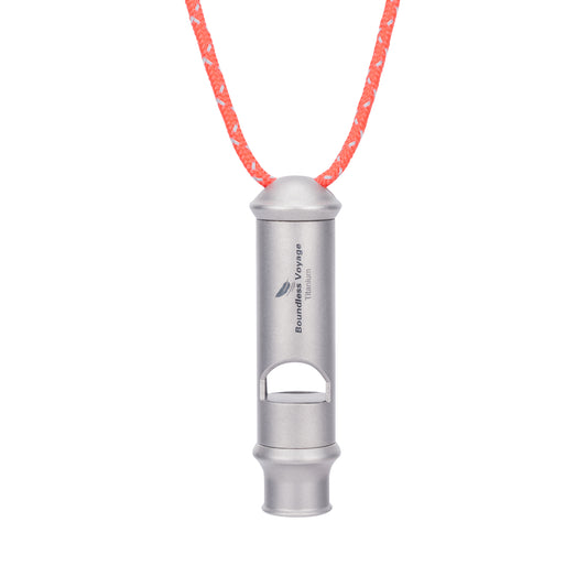 Boundless Voyage Titanpfeife Notfall-Überlebenspfeife mit Lanyard laut für Outdoor Camping Wandern Trainer Training Sport Schlüsselanhängerpfeife Ti9019O