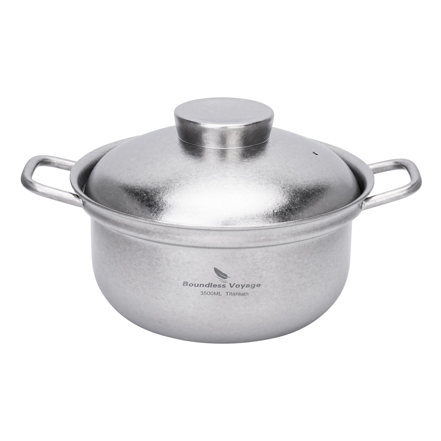 Boundless Voyage 3.5L Titanium Cooking Pot with Steam Vent Lid, 3mm Thick Crystalline Stovetop Pot for Home Kitchen Ti2116C