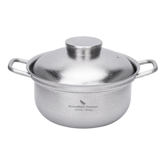 Boundless Voyage 3.5L Titanium Cooking Pot with Steam Vent Lid, 3mm Thick Crystalline Stovetop Pot for Home Kitchen Ti2116C