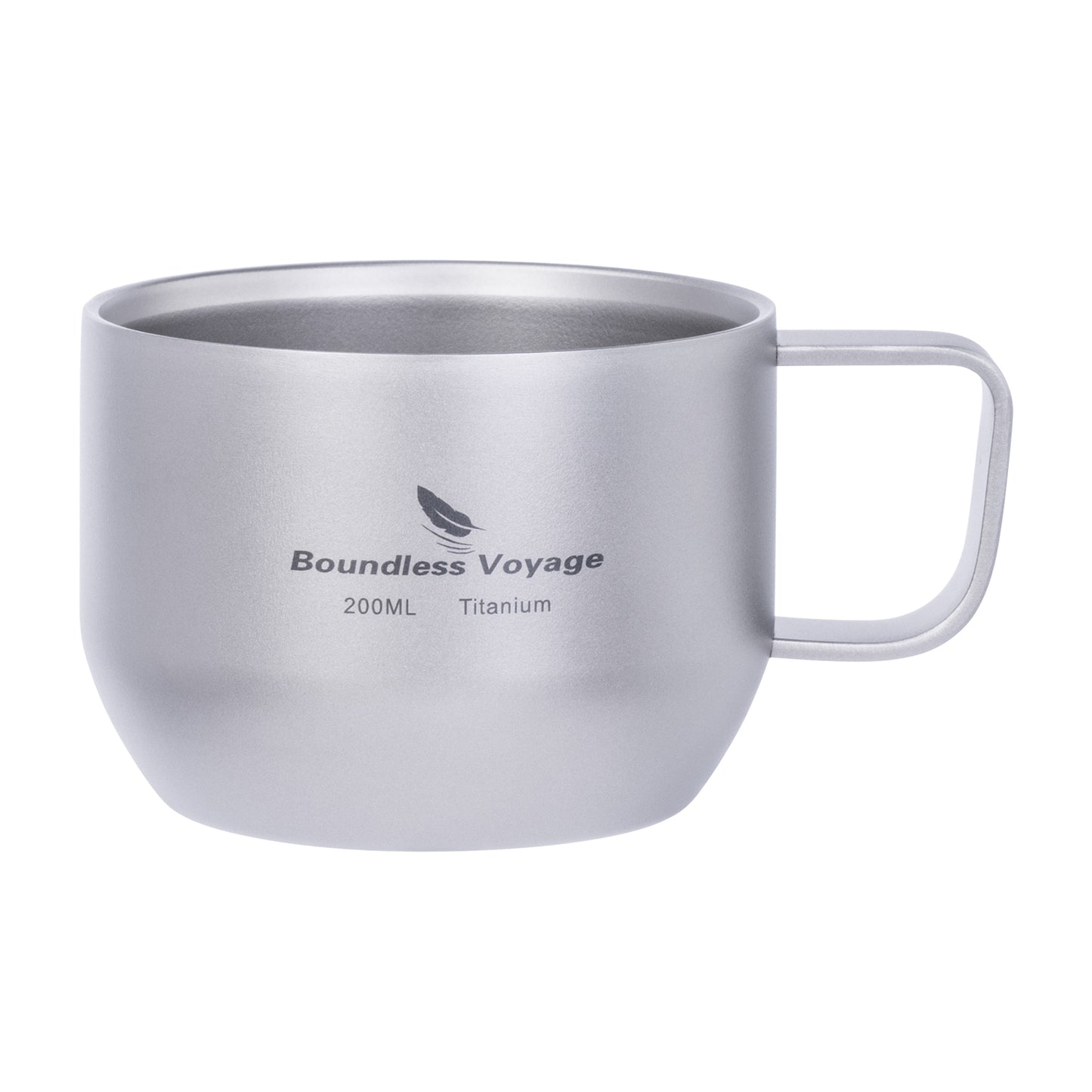 Boundless Voyage 200ml Double Wall Pure Titanium Mug | Ultralight Portable Coffee & Tea Cup for Camping, Travel & Outdoor Picnic Ti3086D