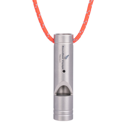 Boundless Voyage Titanpfeife Notfall-Überlebenspfeife mit Lanyard laut für Outdoor-Camping, Wandern, Trainer, Training, Sport, Schlüsselanhängerpfeife Ti9018O