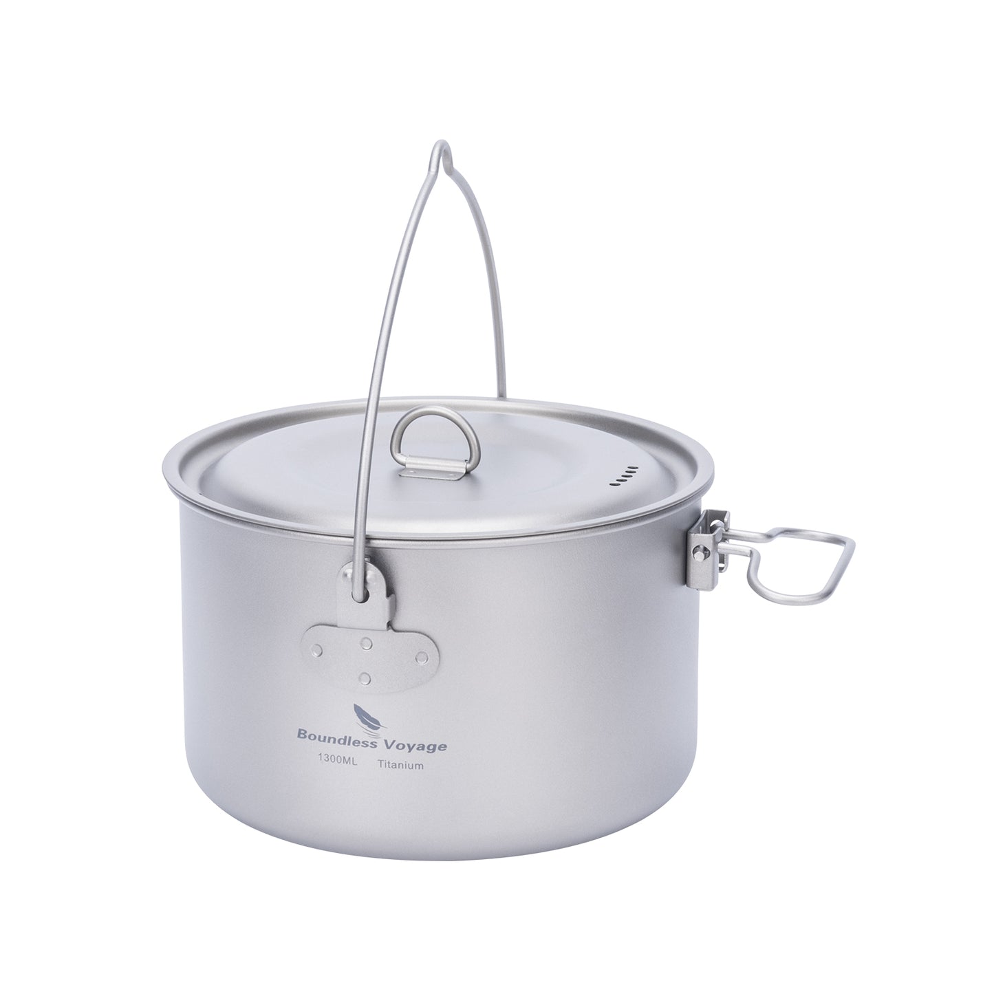 Boundless Voyage Titanium Hanging Pot for Outdoor Camping Backpacking Hiking Ultralight Portable Cooking Pot Camp Kitchen Cookware 1300ML/1950ML/2900ML Ti2043C-Ti2045C