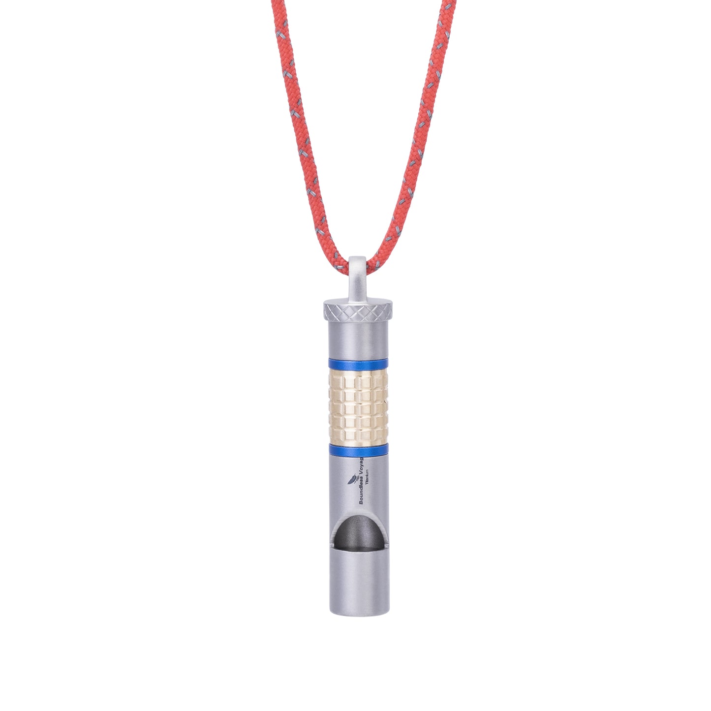 Boundless Voyage Titanium Whistle Emergency Survival Safety Whistles with Lanyard Loud for Outdoor Camping Hiking Coaches Training Sports Keychain Whistle Ti9013O