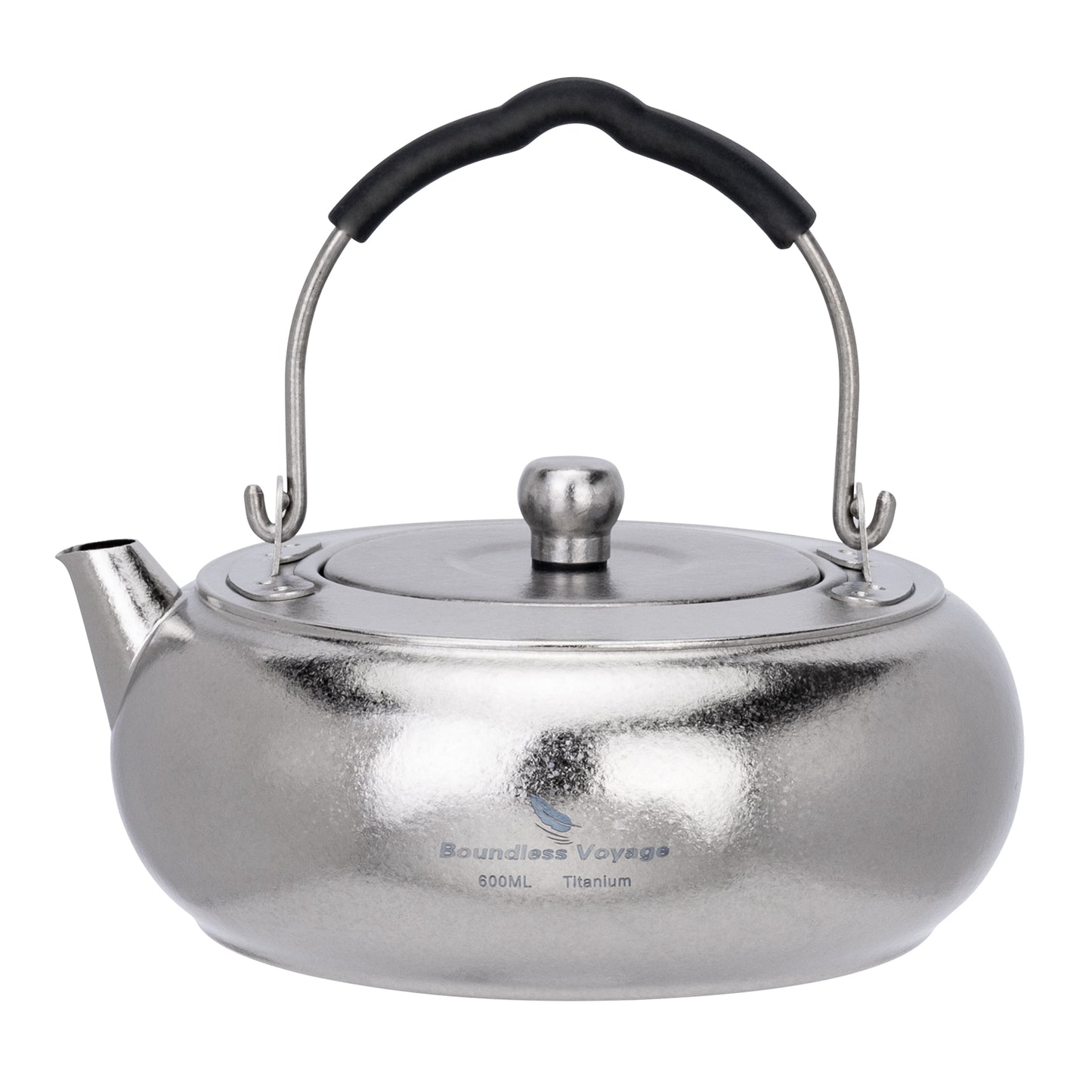 Boundless Voyage 600ml Compact Pure Titanium Camping Kettle | Durable Lightweight Teapot with Foldable Handle & Built-In Filter for Backpacking, Hiking, Coffee and Tea Ti3105D