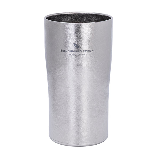 Boundless Voyage Titan-Doppelwand-Bierbecher Ultraleicht Kaffee Tee Saft Becher 300ml Kristallisierte Oberfläche Tasse Ti3246D