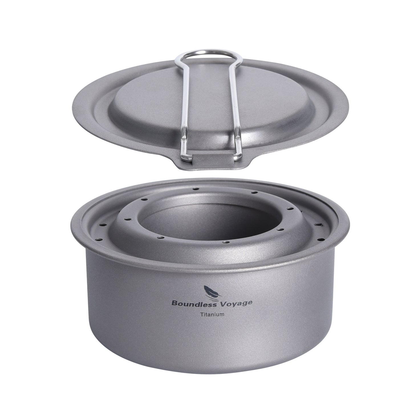 Boundless Voyage Mini Titanium Alcohol Stove | Portable Spirit Burner, Dual-Use Wood & Alcohol Furnace, Outdoor Cookware for Hiking & Backpacking Ti2011C