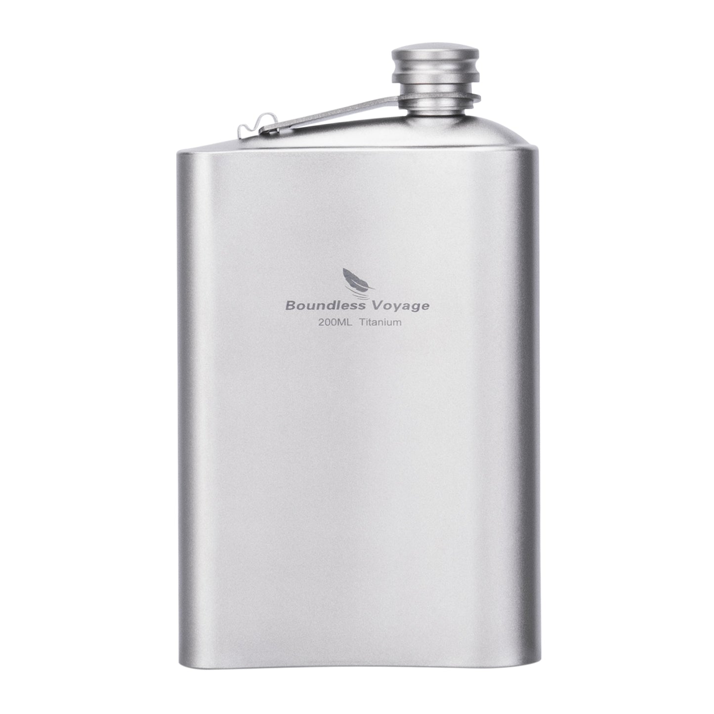 Boundless Voyage Titanium Flask 200ml/250ml Ultralight & Durable Camping Essential - Flavor-Resistant Flask Bottle for Whiskey Vodka Wine Outdoor Travel Equipment Ti3261D/Ti3074D