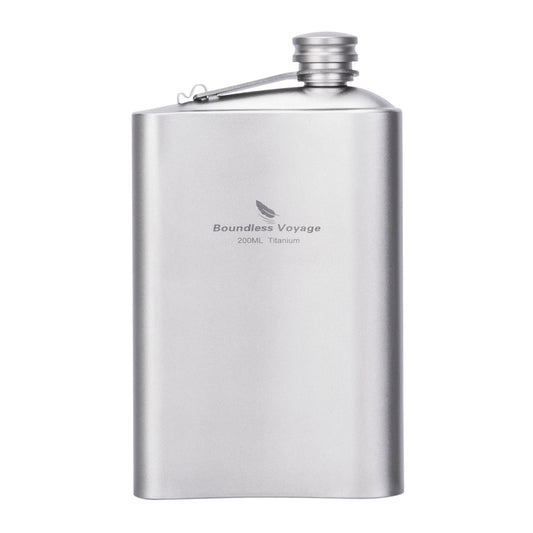 Boundless Voyage Titan-Flachmann 200ml/250ml Ultraleicht & Robustes Camping-Essential – Geschmacksneutraler Flachmann für Whiskey Wodka Wein Outdoor-Reiseausrüstung Ti3261D/Ti3074D
