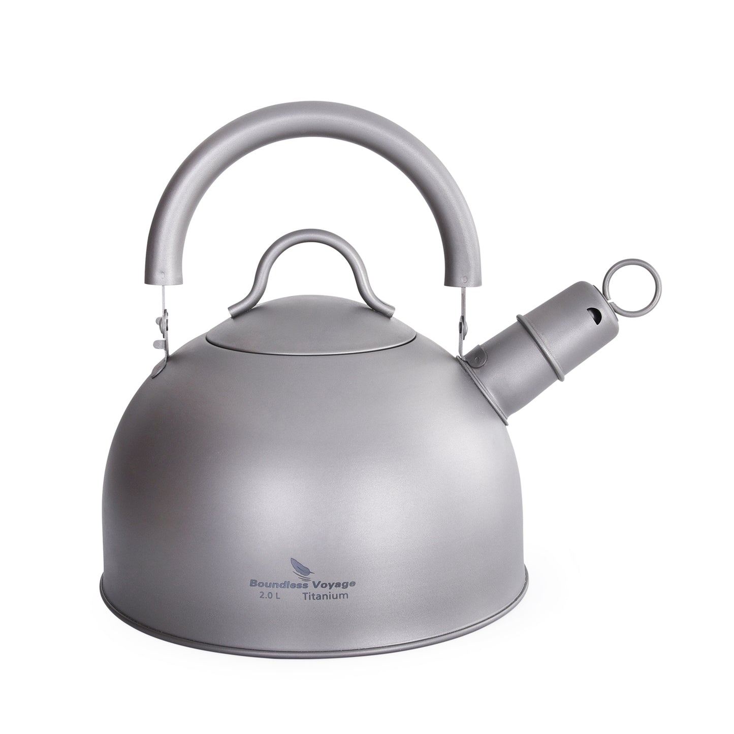 Boundless Voyage 2L Titanium Tea Kettle with Whistle, Stovetop Camping Kettle for Hiking Outdoor Home Kitchen Ti3097D