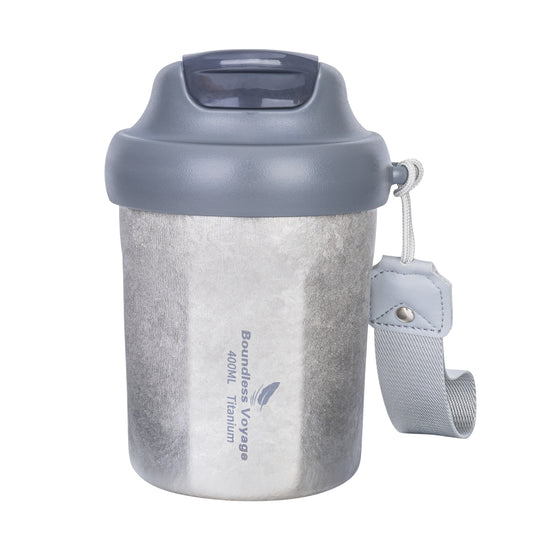 Boundless Voyage Titanium Vacuum Insulated Travel Coffee Mug 400ml, Spill-Proof Thermal Cup for Hot & Cold Drinks Ti3236D