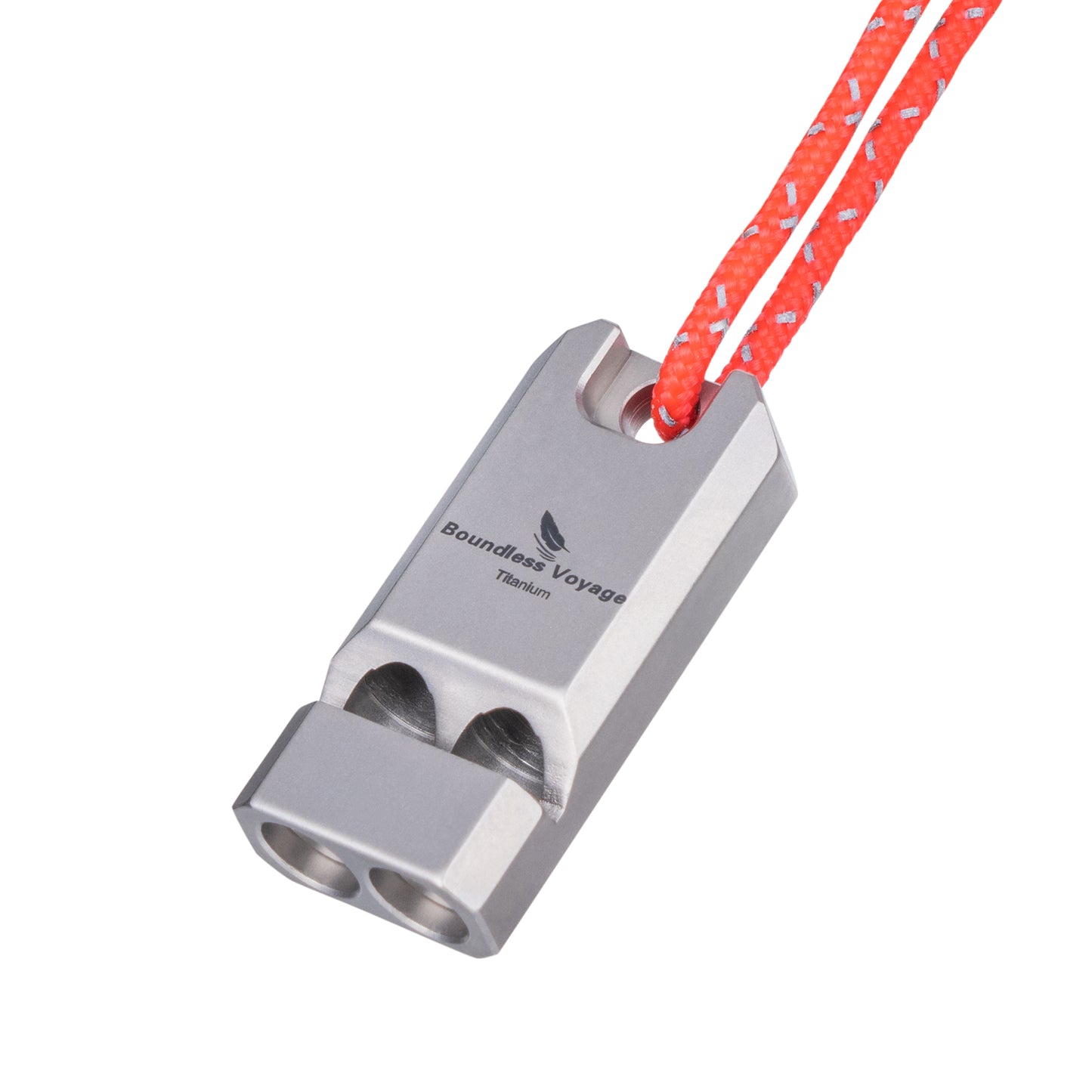 Boundless Voyage Titanium Whistle Emergency Survival Safety Whistles with Lanyard Loud for Outdoor Camping Hiking Coaches Training Sports Keychain Whistle Ti9021O