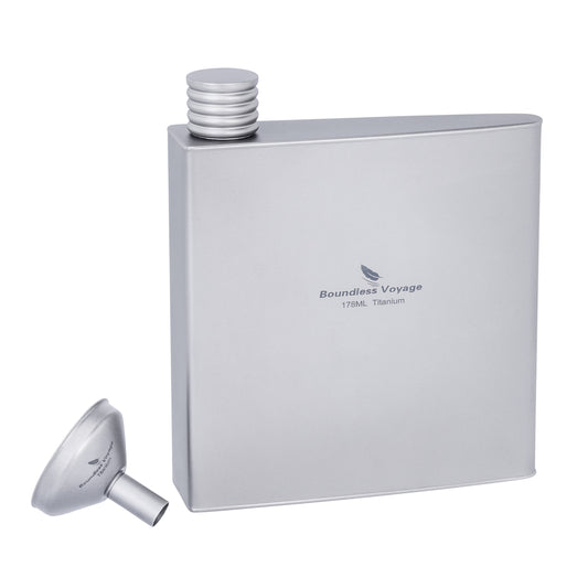 Boundless Voyage Titanium Flask 178ml- Ultralight & Durable Camping Essential - Flavor-Resistant Flask Bottle for Whiskey Vodka Wine Outdoor Travel Equipment 3080D