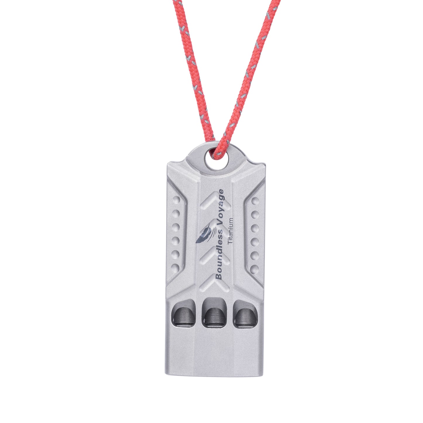 Boundless Voyage Titanium Whistle Emergency Survival Safety Whistles with Lanyard Loud for Outdoor Camping Hiking Coaches Training Sports Keychain Whistle Ti9022O