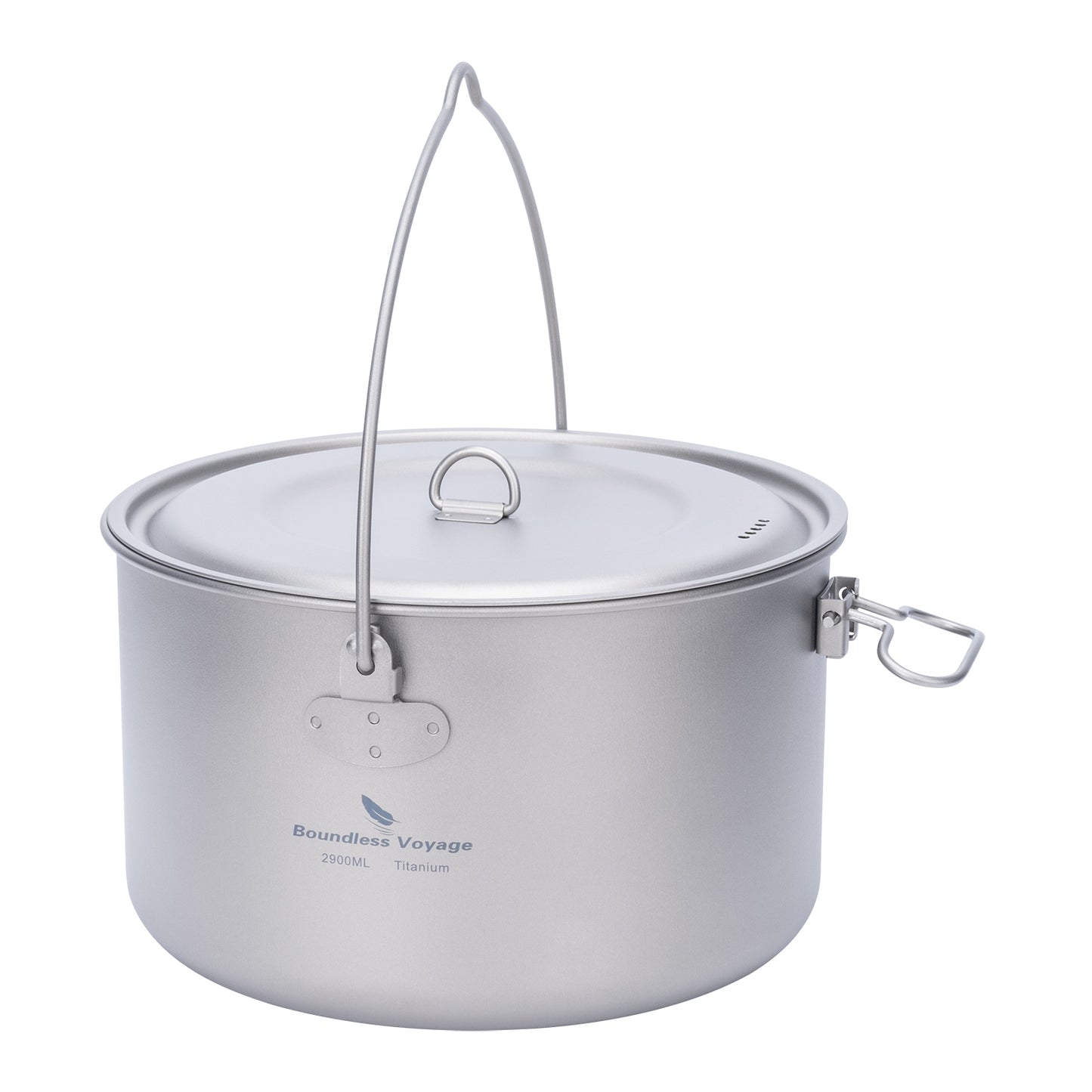 Boundless Voyage Titanium Hanging Pot for Outdoor Camping Backpacking Hiking Ultralight Portable Cooking Pot Camp Kitchen Cookware 1300ML/1950ML/2900ML Ti2043C-Ti2045C