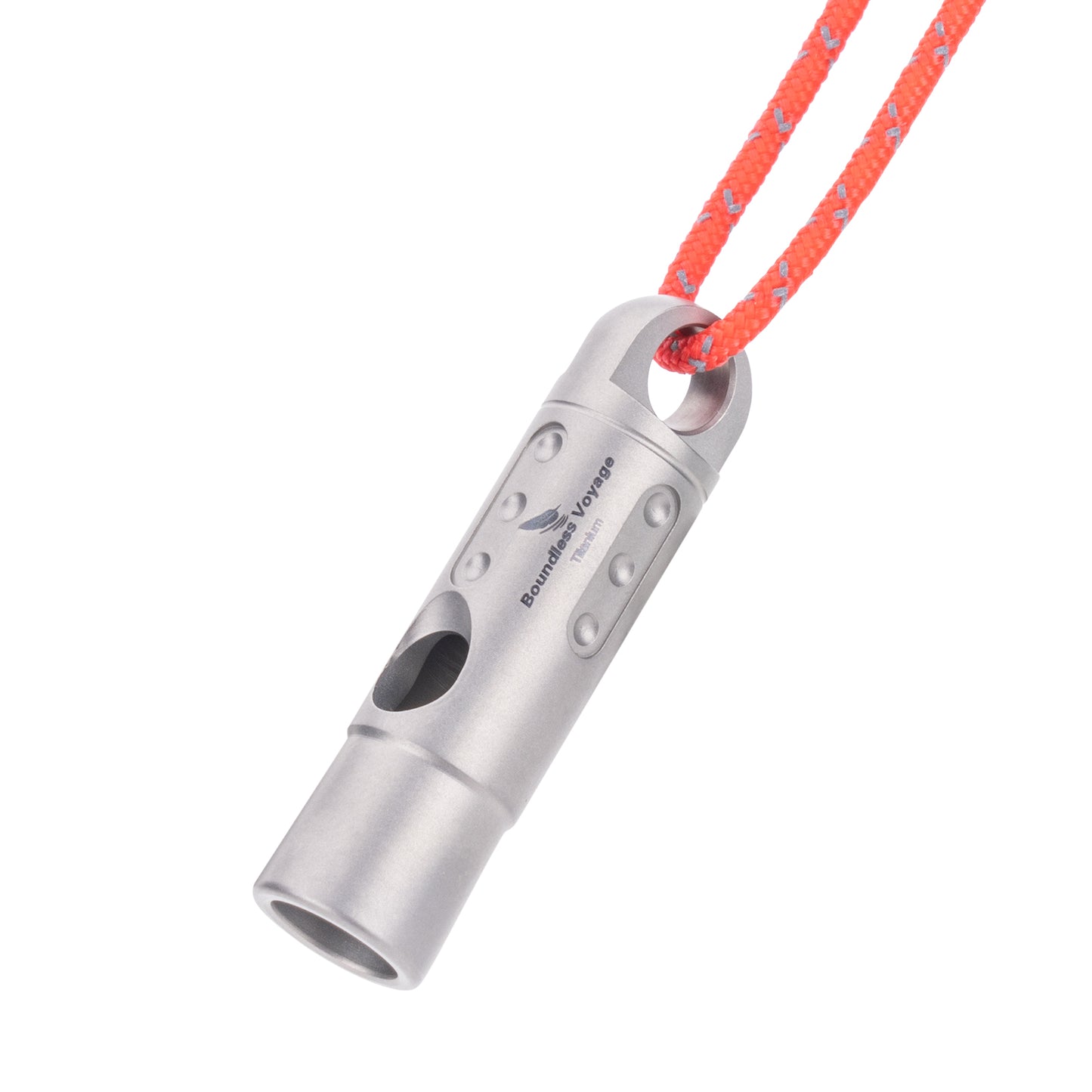 Boundless Voyage Titanium Whistle Emergency Survival Safety Whistles with Lanyard Loud for Outdoor Camping Hiking Coaches Training Sports Keychain Whistle Ti9016O