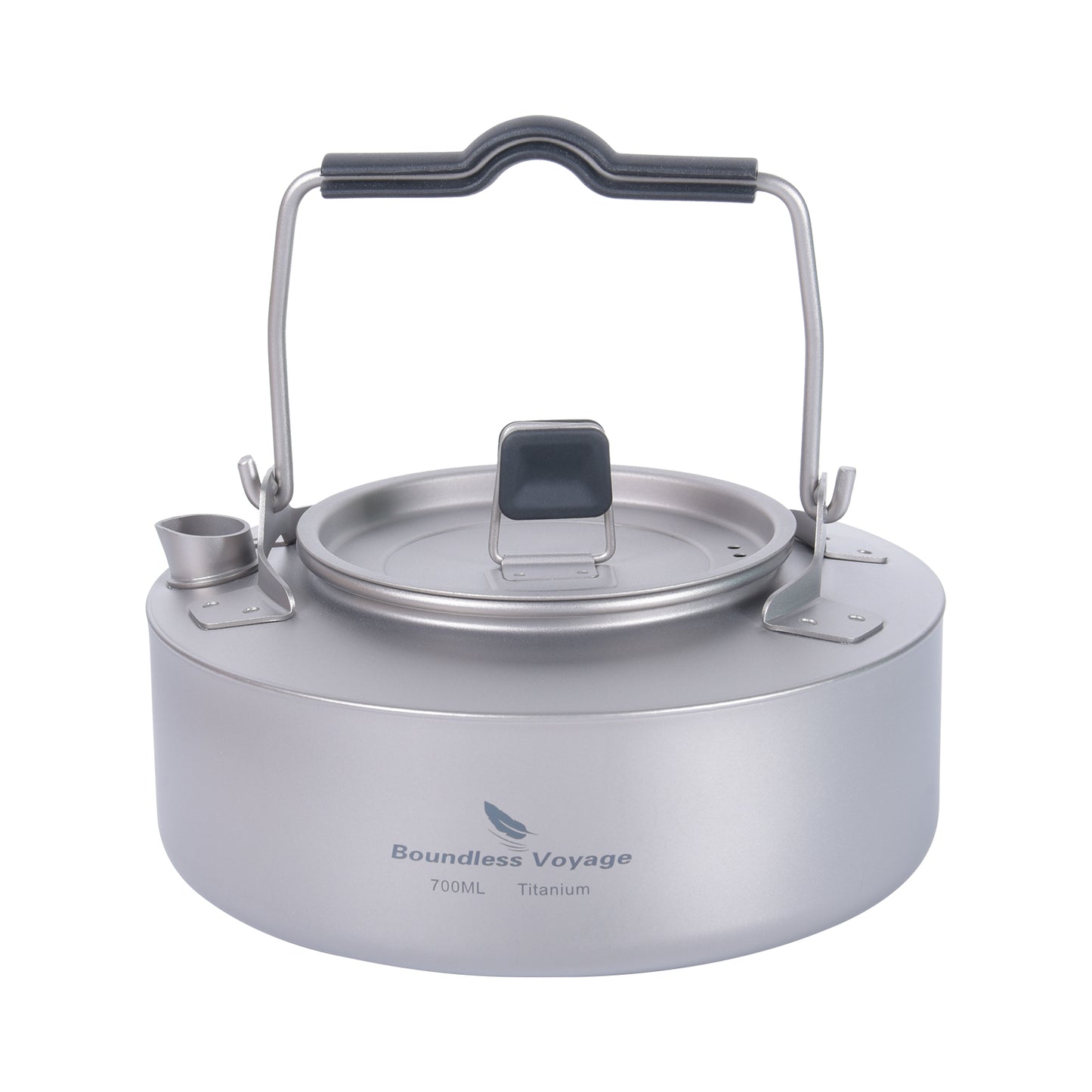 Boundless Voyage Titanium 700 ml Wasserkocher mit Klappgriff Outdoor Camping Ultraleichter tragbarer Teekessel Teekanne Ti3100D