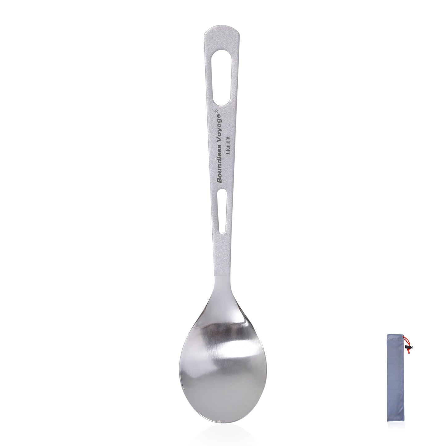 Boundless Voyage Ultralight Titanium Spoon with Polished Bowl and Matte‑Finished Handle, Great for Rice, Soup and Salad, Portable Tableware for Travel, Office, School and Household Use Ti1041T