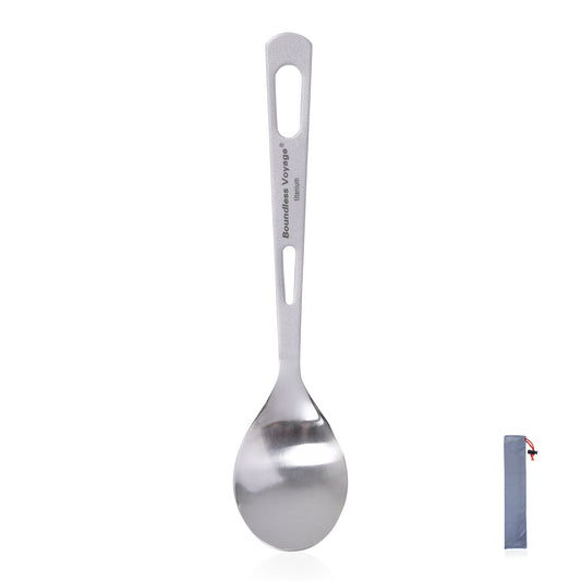 Boundless Voyage Ultralight Titanium Spoon with Polished Bowl and Matte‑Finished Handle, Great for Rice, Soup and Salad, Portable Tableware for Travel, Office, School and Household Use Ti1041T