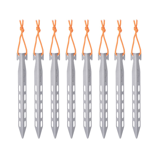 Boundless Voyage 20cm / 7.8in V-Shape Titanium Tent Stakes | Ultralight Heavy Duty Ground Pegs, Outdoor Camping Awning Canopy Accessories, 8Pcs Pack Ti4011P