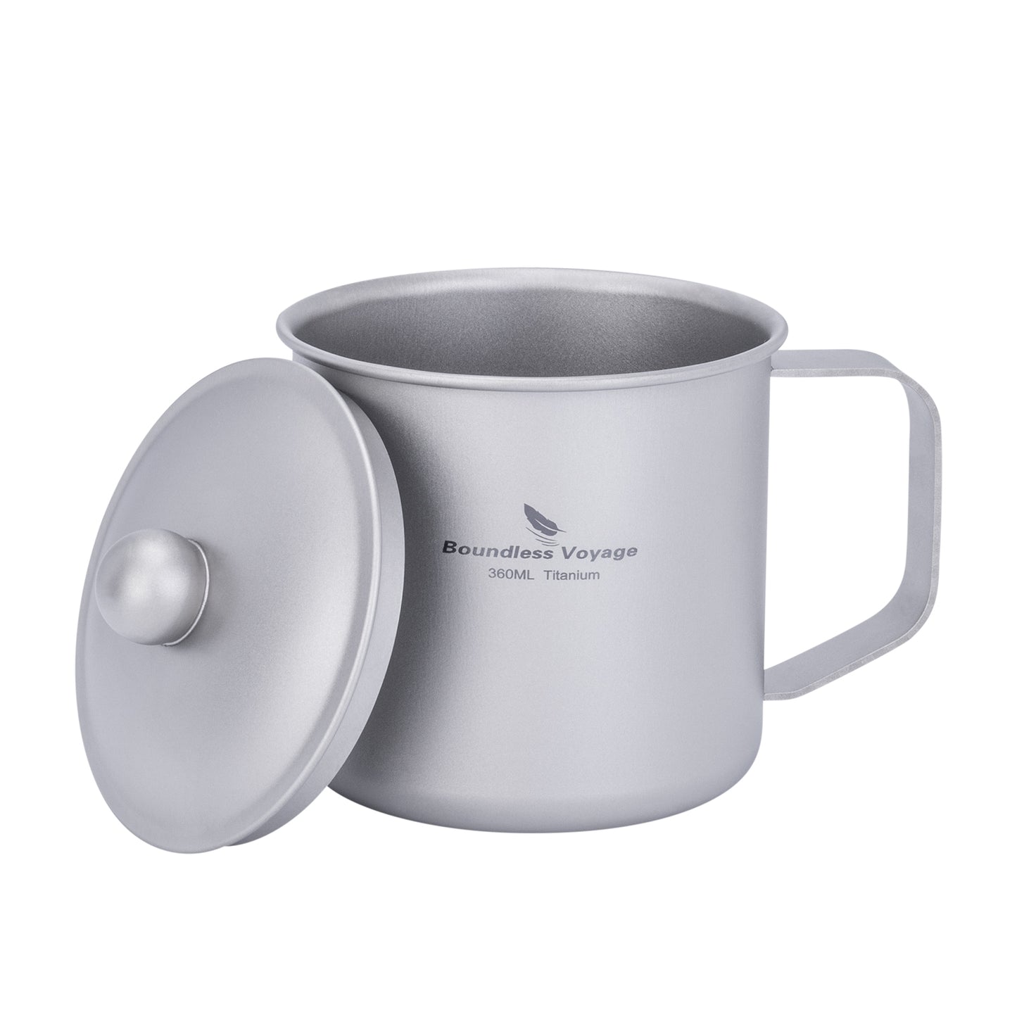 Boundless Voyage 360ml Pure Titanium Camping Mug with Lid | Ultralight Portable Drinking Cup for Hiking, Backpacking, Picnic & Outdoor Cooking Ti3023D