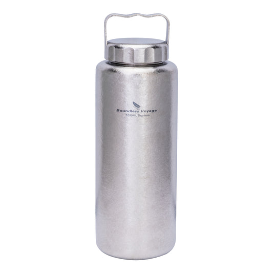 Boundless Voyage Titanium Water Bottle 1050ml, Leak-Proof Wide Mouth Sport Bottle with Handle for Camping, Hiking & Outdoor Ti3006D