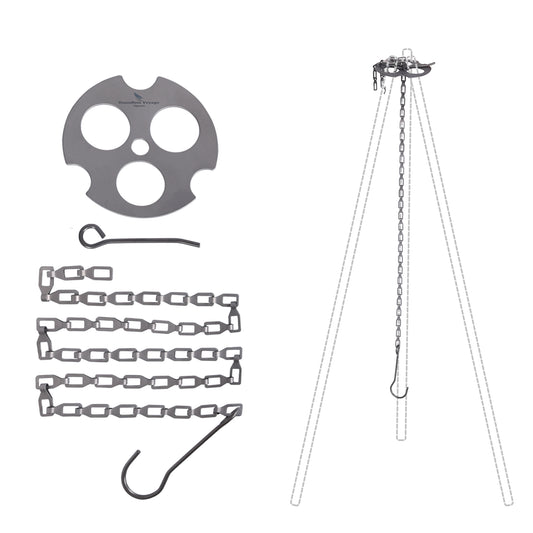 Boundless Voyage Titanium Hanging Chain with Hooks & Fixed-Loop, Multi-Purpose Hanging Accessory for Pot Cup Grill, Bird Feeders, Hanging Basket, Outdoor Camping & Indoor Garden Ti9012O