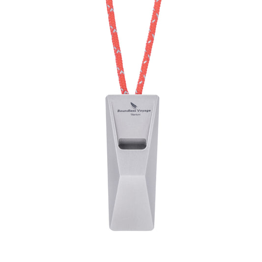 Boundless Voyage Titanpfeife Notfall-Überlebenspfeife mit Lanyard laut für Outdoor Camping Wandern Trainer Training Sport Schlüsselanhängerpfeife Ti9023O