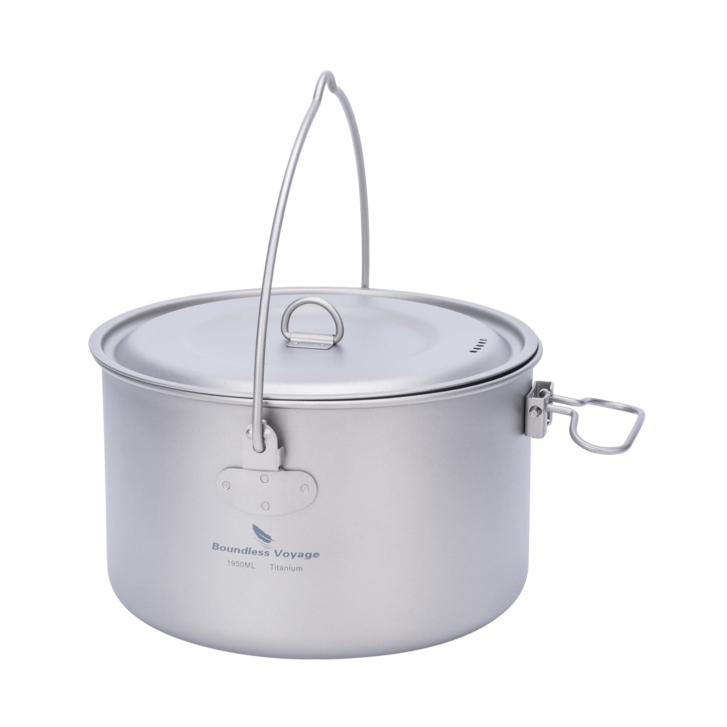 Boundless Voyage Titanium Hanging Pot for Outdoor Camping Backpacking Hiking Ultralight Portable Cooking Pot Camp Kitchen Cookware 1300ML/1950ML/2900ML Ti2043C-Ti2045C