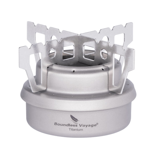 Boundless Voyage Mini Titanium Alcohol Spirit Stove | Ultralight Portable Camping Alcohol Burner, Outdoor Cooker for Backpacking Picnic Travel Ti2001C
