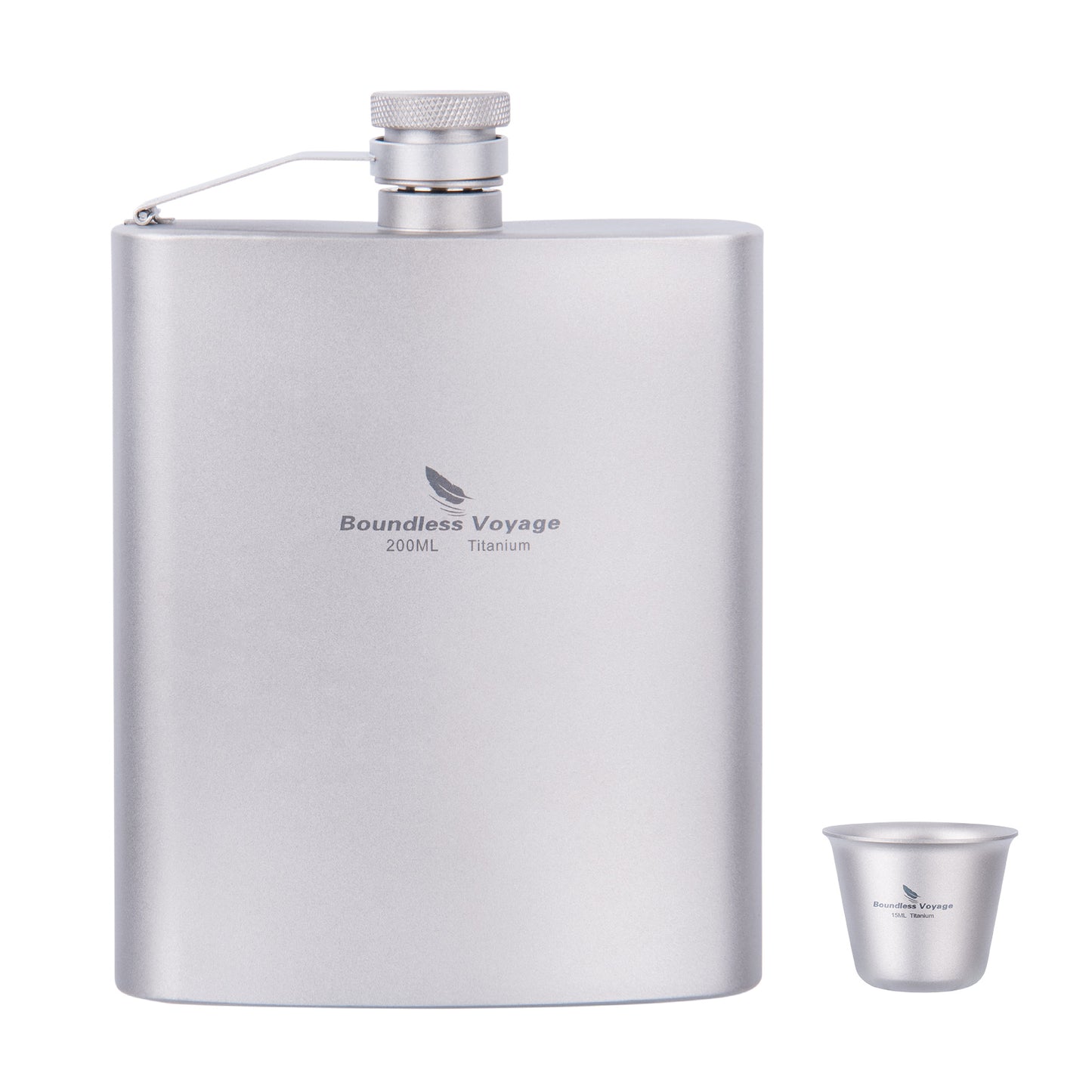 Boundless Voyage Titanium Ultralight Hip Flask 200ml Portable Wine Bottle with Funnel Camping Picnic Pocket Whiskey Alcohol Drinkware Accessories Ti3061D-Ti3062D