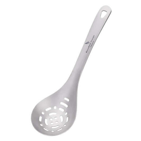 Boundless Voyage Pure Titanium Skimmer Colander with Long Handle | Ultralight Portable Kitchen & Camping Filter Spoon for Fried Food Ti1038A