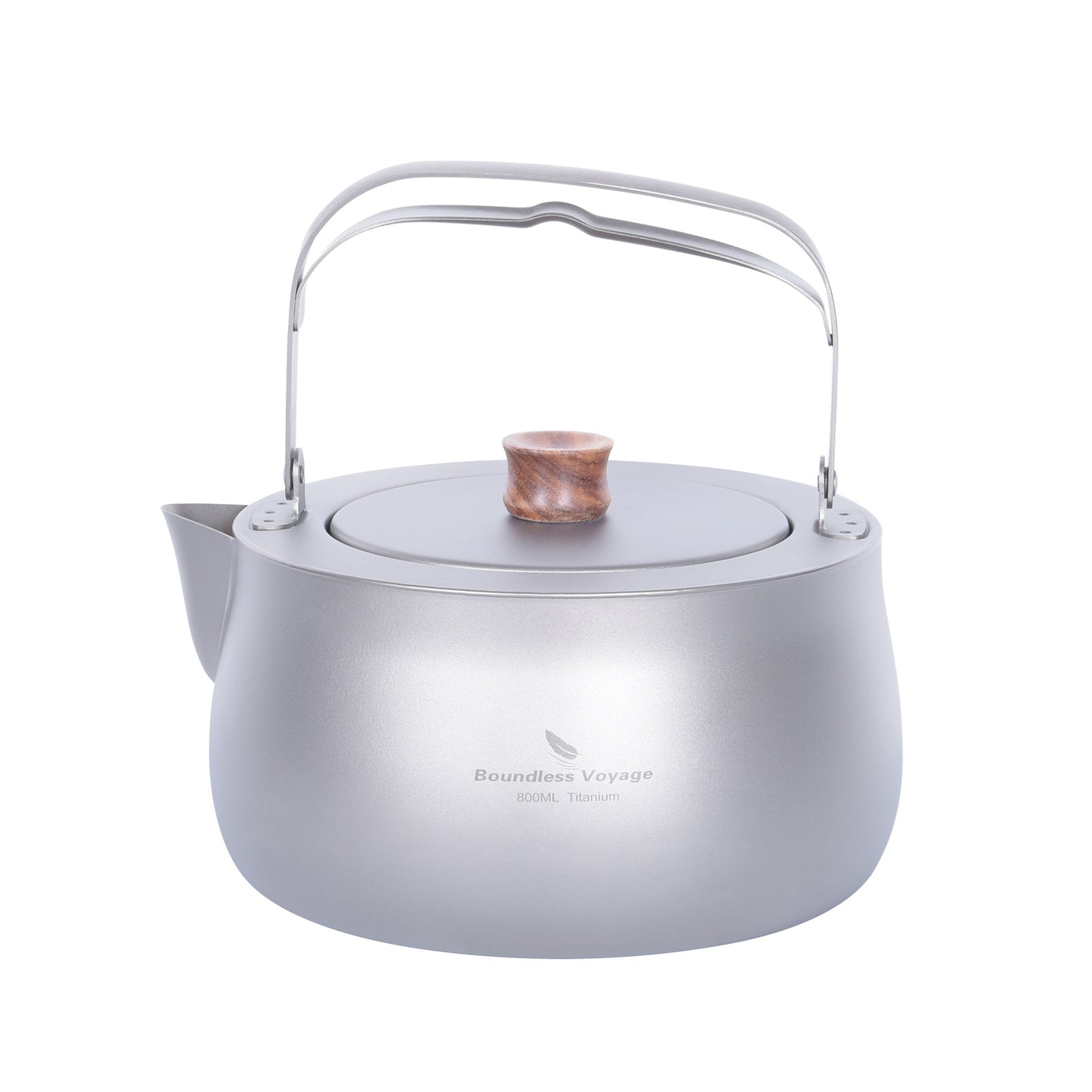 Boundless Voyage 800ml Pure Titanium Camping Kettle | Durable Lightweight Teapot with Foldable Handle for Backpacking, Hiking, Coffee and Tea Ti3131D