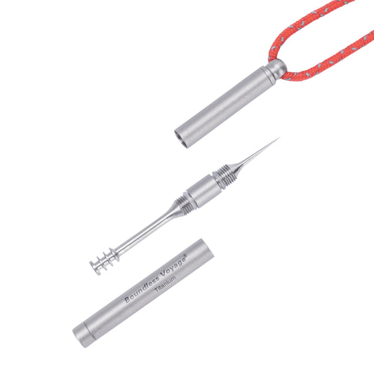 Boundless Voyage Portable Mini Titanium Toothpick Holder, Multi-functional Personal Care Set with Ear Wax Removal Tools for Daily Use & Outdoor Carry Ti9008O