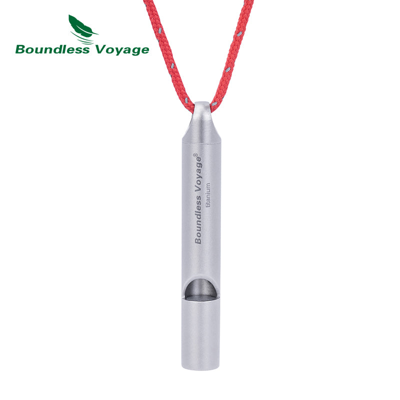 Boundless Voyage Titanium Whistle Emergency Survival Safety Whistles with Lanyard Loud 9014O