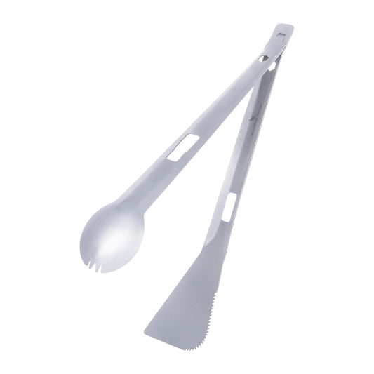 Boundless Voyage Titanium Alloy 4-in-1 Multi Utensil, Integrated Tong Spork Shovel Spatula, Lightweight Portable Cookware for Camping Backpacking Travel Outdoor Cooking Ti1080T