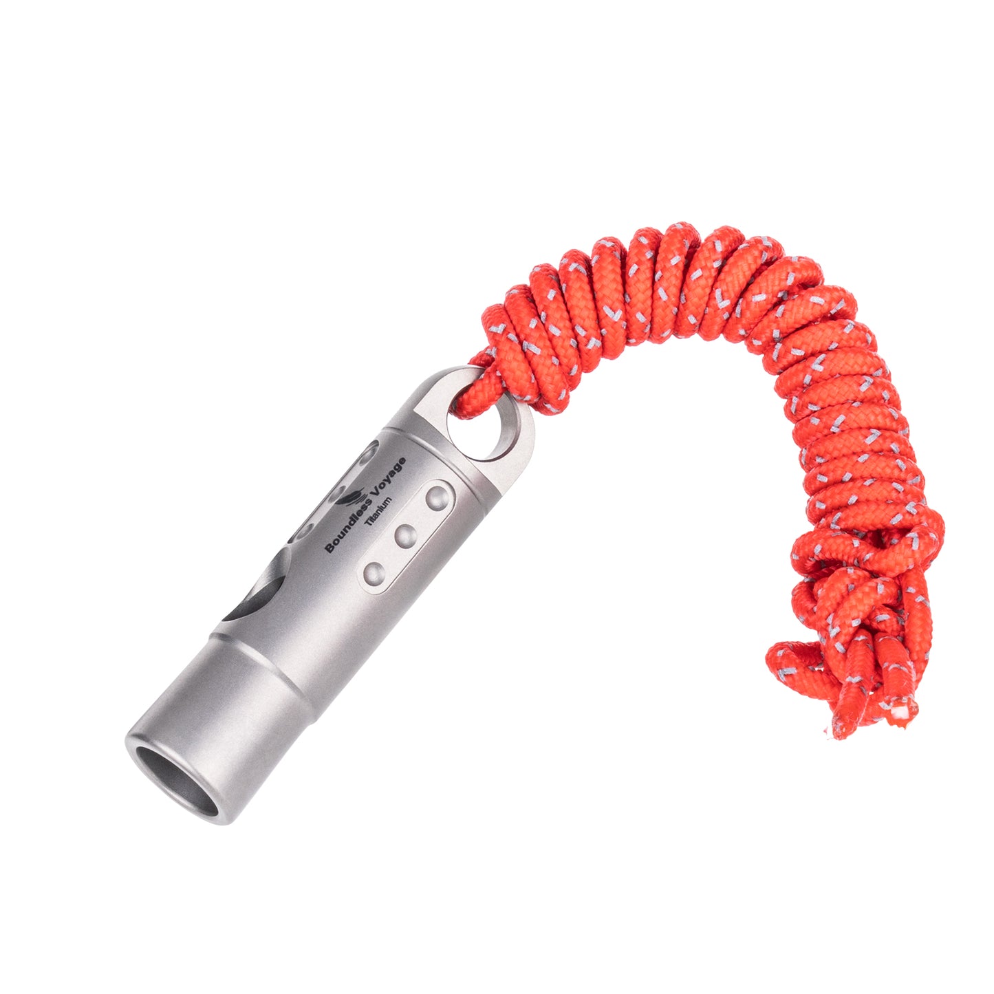 Boundless Voyage Titanium Whistle Emergency Survival Safety Whistles with Lanyard Loud for Outdoor Camping Hiking Coaches Training Sports Keychain Whistle Ti9016O