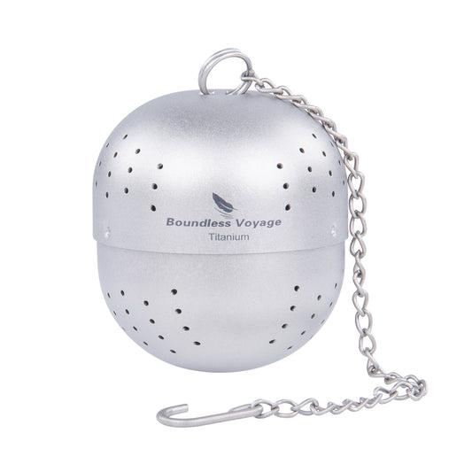 Boundless Voyage Titanium Tea Ball infuser for Loose Tea Spices with Extended Chain Lightweight Tea Bag Filter Mesh Tea Strainer Mug Teapot Home Kitchen Tools Teaware Ti3207D