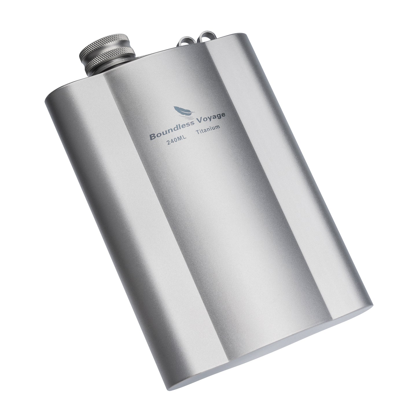 Boundless Voyage Titanium Hip Flask 180ml / 240ml Rust-Free Ultralight Small Liquor Flask Bottle for Whiskey Vodka Wine Outdoor Portable Travel Outdoor Ti3071D / Ti3072D/ Ti3073D
