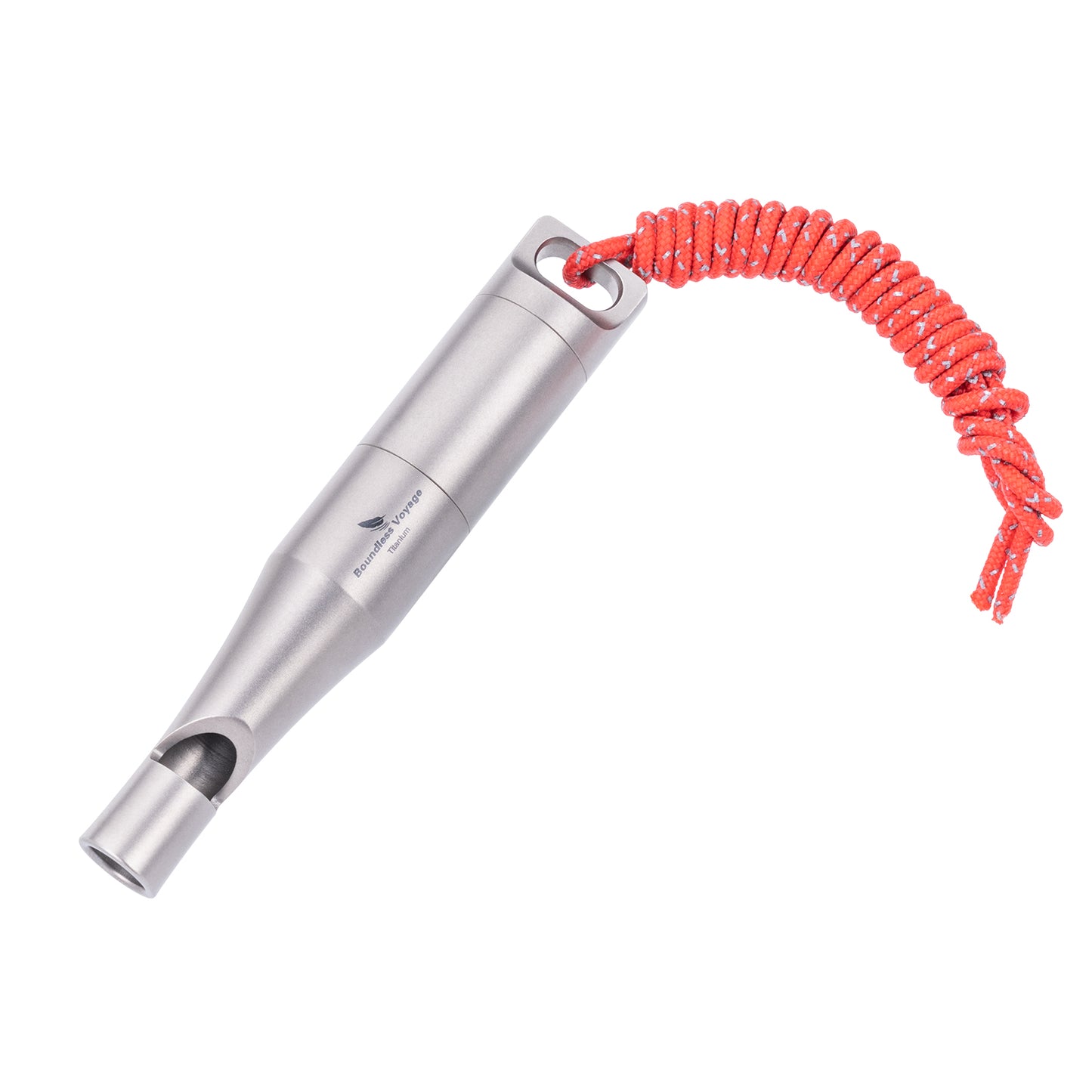 Boundless Voyage Titanium Whistle Emergency Survival Safety Whistles with Lanyard Loud for Outdoor Camping Hiking Coaches Training Sports Keychain Whistle Signaling Tool Ti9017O