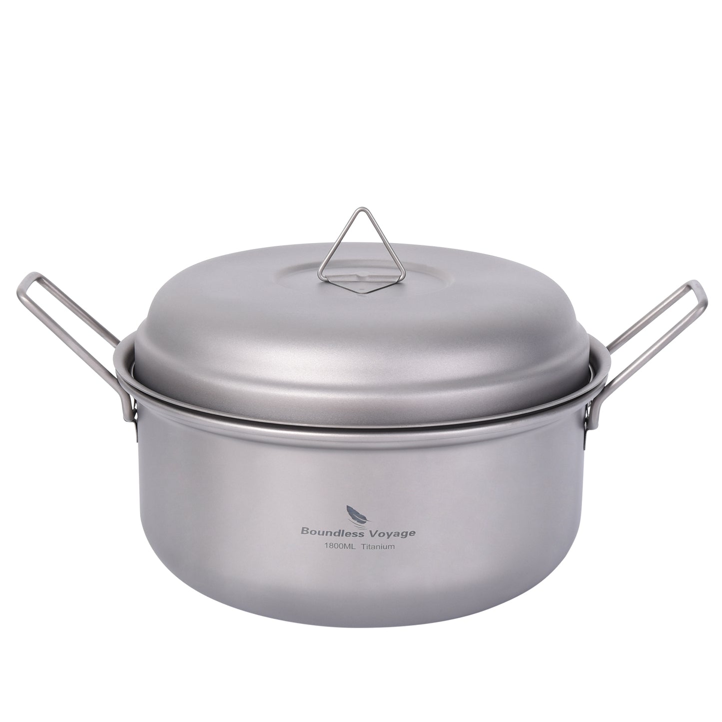 Boundless Voyage 1800ml Titanium Stockpot Steamer Set with Lid, Ultralight Outdoor Soup Pan Mess Kit for Camping, Stovetop & Campfire Use Ti2058C