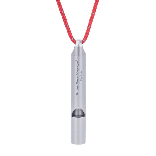 Boundless Voyage Titanium Whistle Emergency Survival Safety Whistles with Lanyard Loud for Outdoor Camping Hiking Coaches Training Sports Keychain Whistle Ti9014O