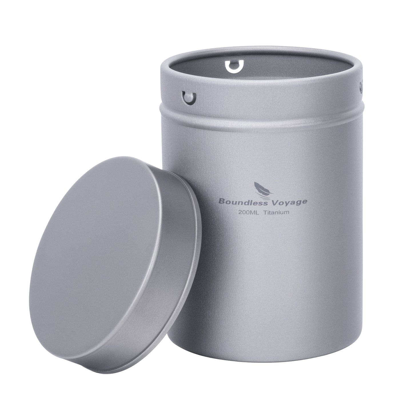 Boundless Voyage Titanium Tea Caddy Tea Canister Ultralight Portable & Small Round Kitchen Food Storage Container for Loose Tea, Coffee, Spices, Beans, Sugar Ti3212D
