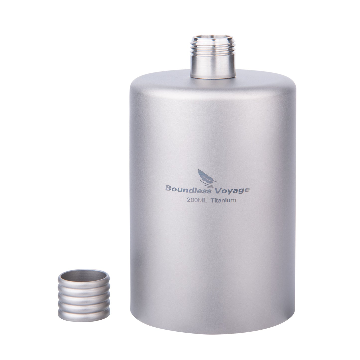 Boundless Voyage Titanium Hip Flask Pocket Flagon Camping Portable Alcohol Bottle Drink Sports Water Bottle 200ml/6.7oz-Ti3068D