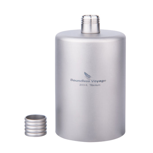 Boundless Voyage Titanium Hip Flask Pocket Flagon Camping Portable Alcohol Bottle Drink Sports Water Bottle 200ml/6.7oz-Ti3068D
