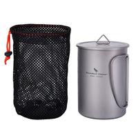 Boundless Voyage Pure Titanium Cup with Flat Lid | Ultralight Portable Coffee Tea Wine Mug, Outdoor Tableware for Backpacking Hiking Camping Picnic Ti3049D