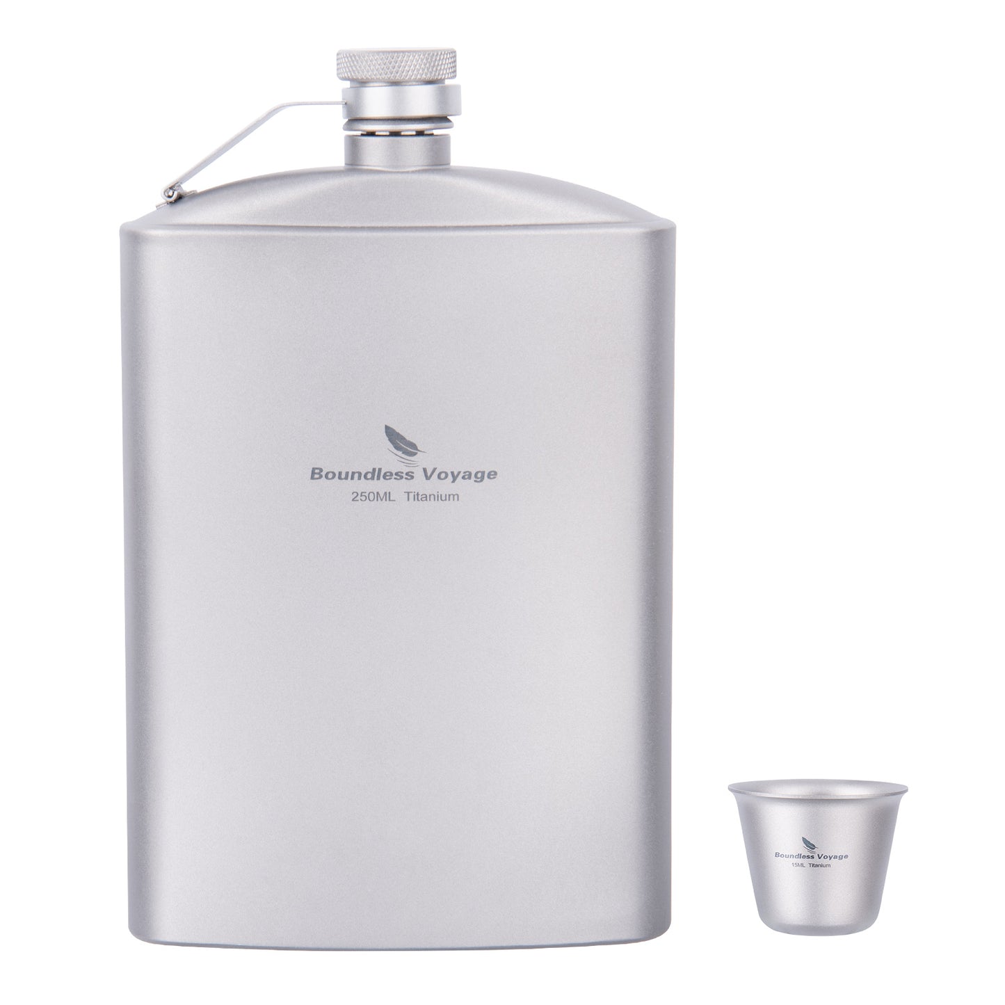 Boundless Voyage Titanium Ultralight Hip Flask 250ml Portable Wine Bottle with Funnel Camping Picnic Pocket Whiskey Alcohol Drinkware Accessories Ti3063D-Ti3064D